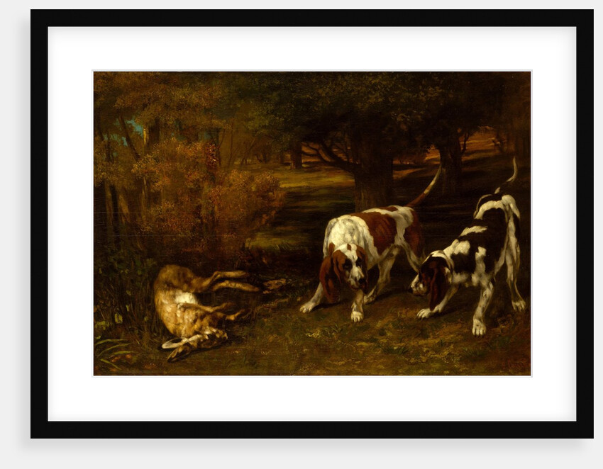 Hunting Dogs with Dead Hare, 1857 by Gustave Courbet