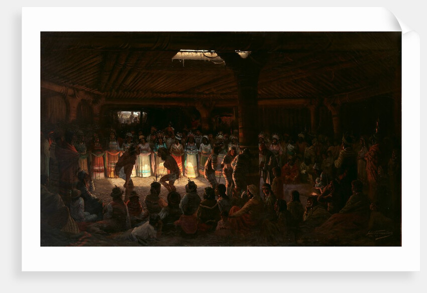 Dance in a Subterranean Roundhouse at Clear Lake, California, 1878 by Jules Tavernier