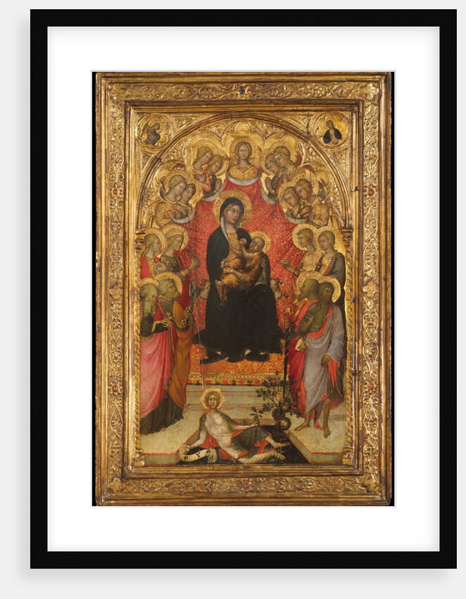 Madonna and Child Enthroned with Saint John the Evangelist, Saint Peter, Saint Agnes…, c1385-90 by Paolo di Giovanni Fei