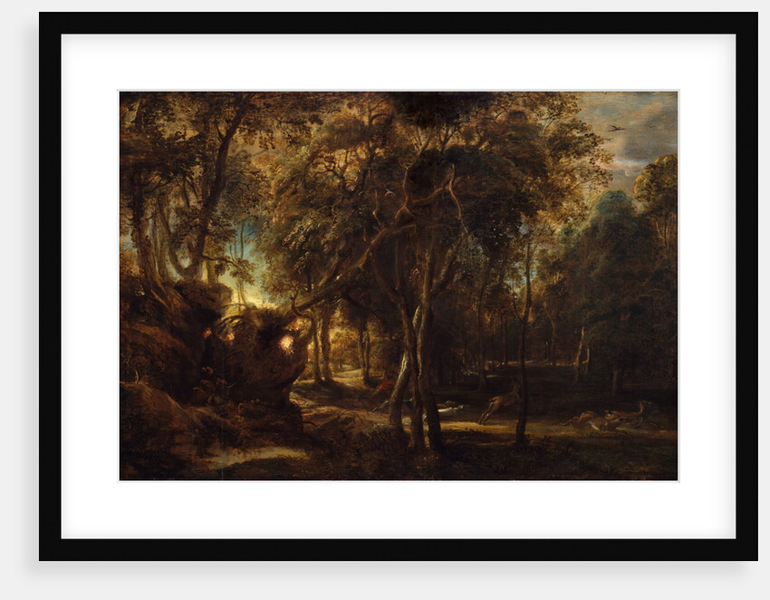 A Forest at Dawn with a Deer Hunt, ca. 1635 by Peter Paul Rubens