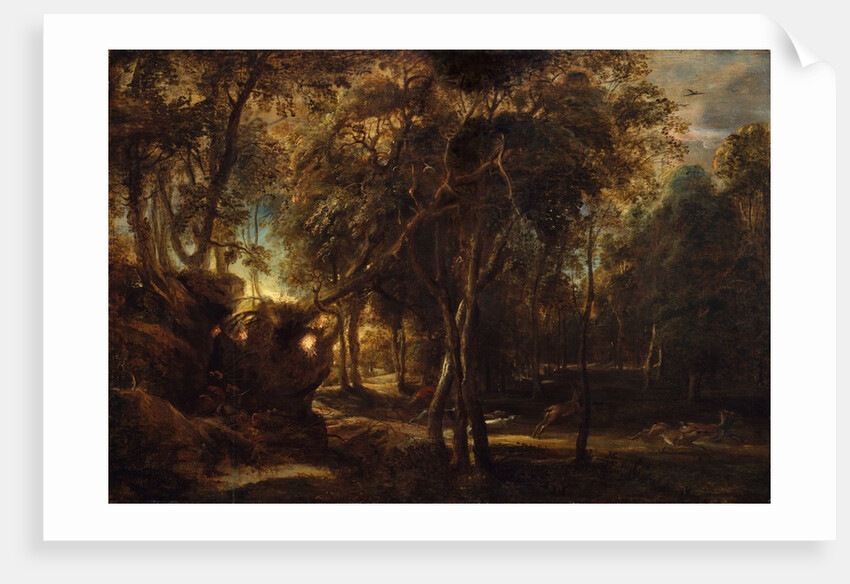 A Forest at Dawn with a Deer Hunt, ca. 1635 by Peter Paul Rubens