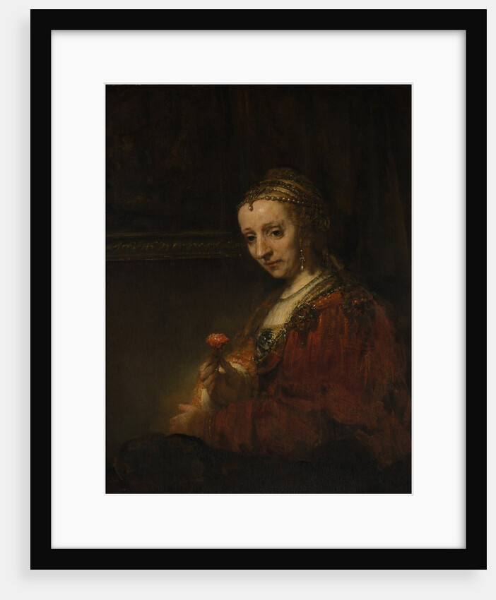 Woman with a Pink, early 1660s by Rembrandt Harmensz van Rijn
