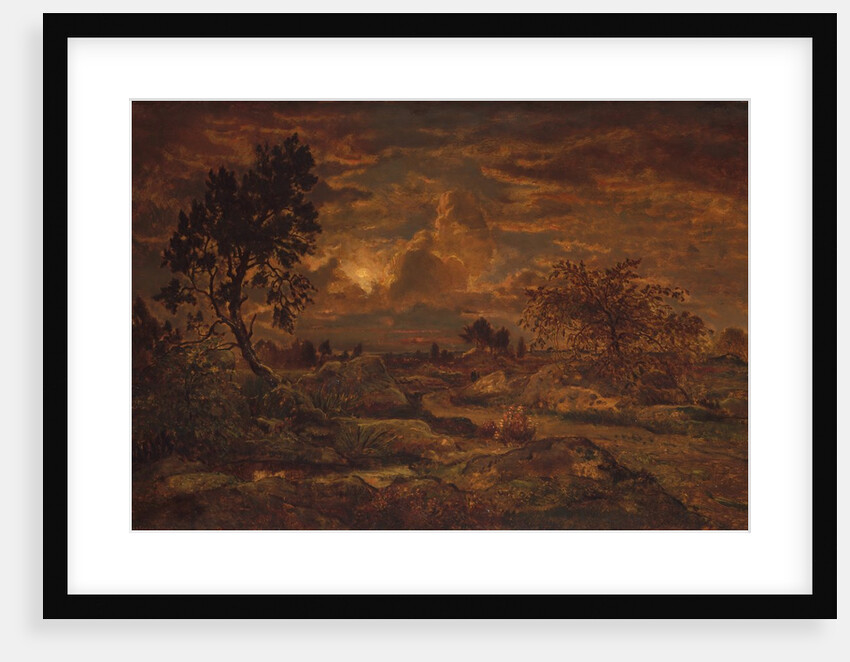 Sunset near Arbonne, ca. 1860-65 by Theodore Rousseau