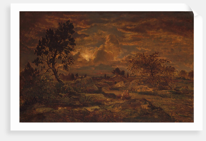 Sunset near Arbonne, ca. 1860-65 by Theodore Rousseau