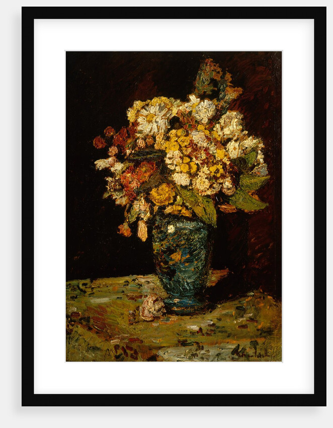 Flowers in a Blue Vase, 1879-1883 by Adolphe Monticelli