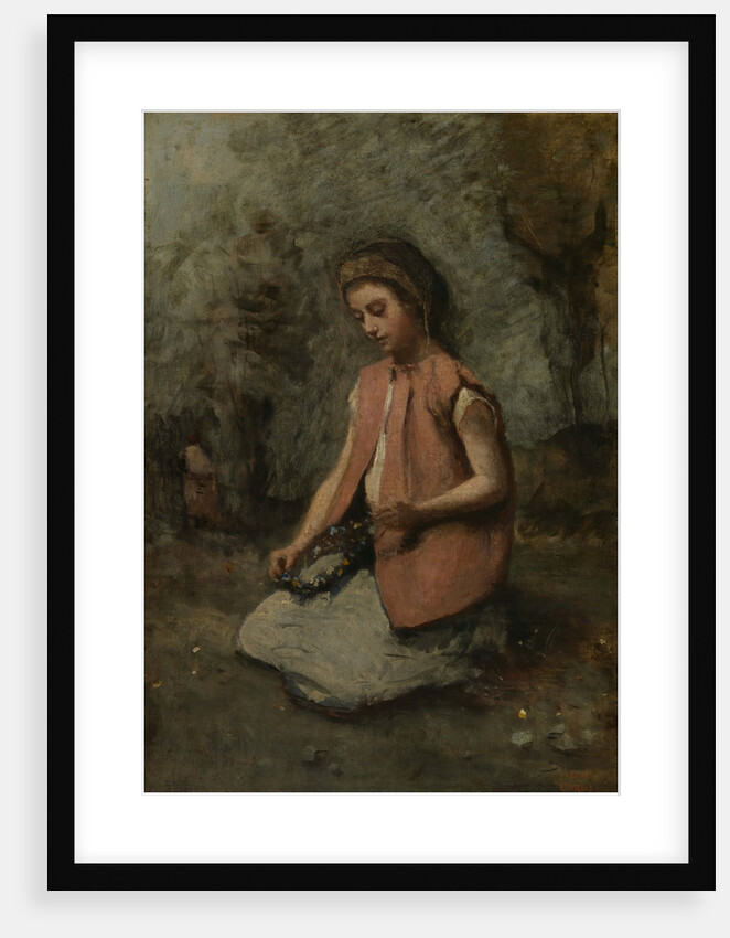 Girl Weaving a Garland, 1860-65 by Jean-Baptiste-Camille Corot