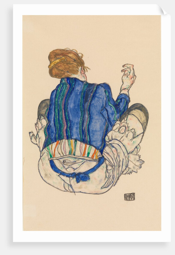 Seated Woman, Back View, 1917 by Egon Schiele