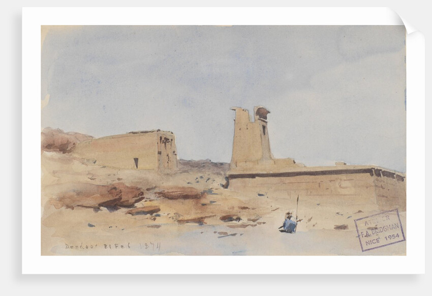 The Temple of Dendur, Showing the Pylon and Terrace, 1874 by Frederick Arthur Bridgman
