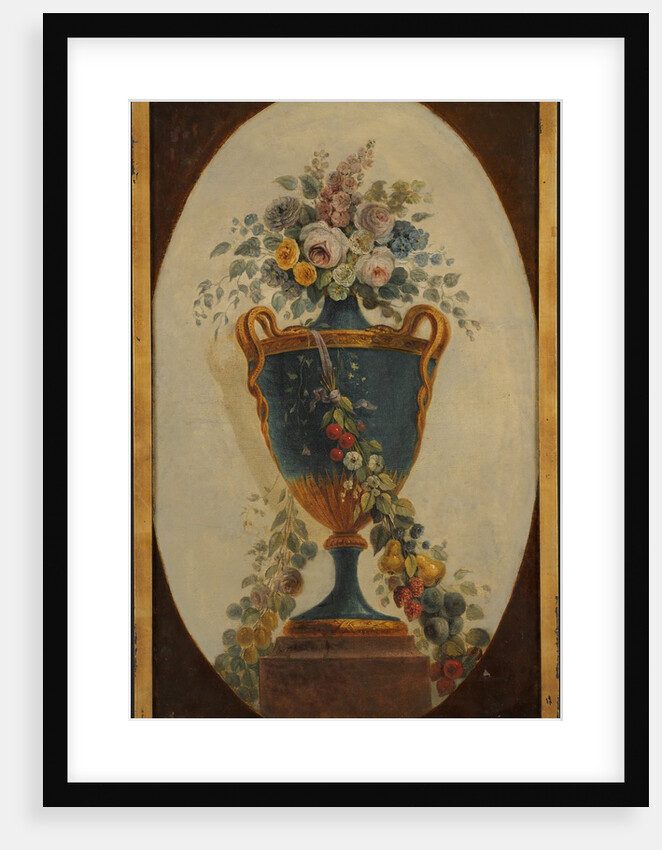 Vase of Flowers Draped with Garlands, 18th century by French Painter