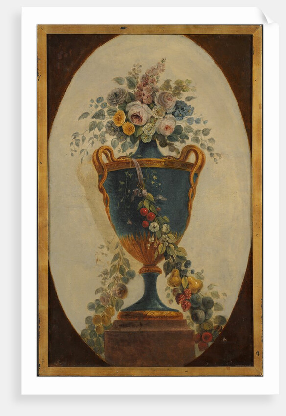 Vase of Flowers Draped with Garlands, 18th century by French Painter