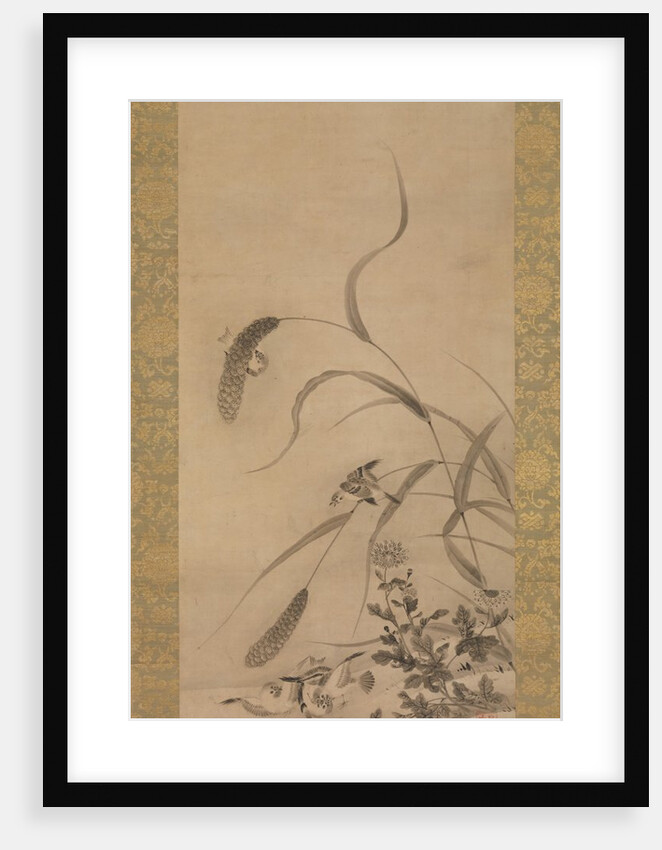 Millet and Sparrows, mid-16th century by Geiai