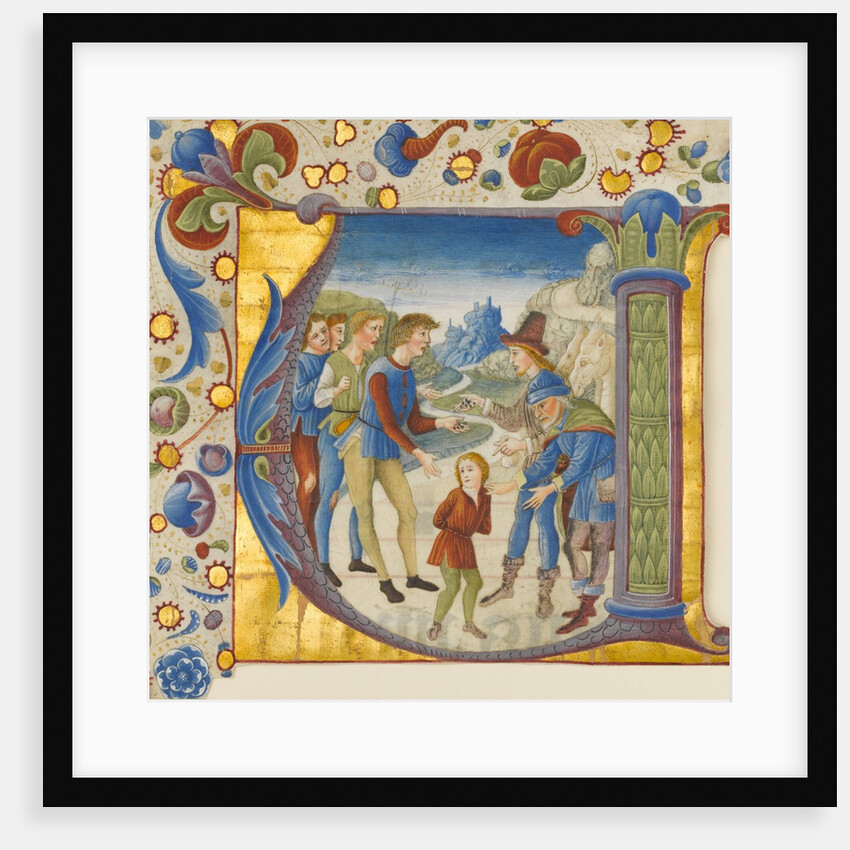 Manuscript Illumination with Joseph Sold by His Brothers in an Initial V…, ca. 1490 by Giovanni Pietro da Cemmo