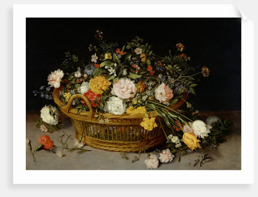 A Basket of Flowers, probably 1620s by Jan Brueghel the younger