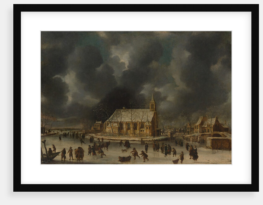 Skating at Sloten, near Amsterdam by Jan Abrahamsz Beerstraten