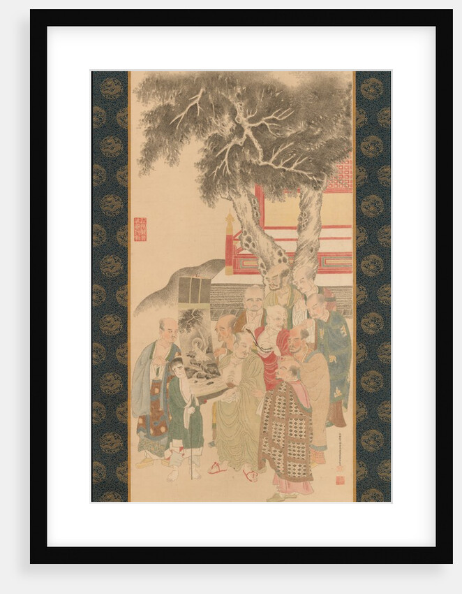 Ten Rakan Examining a Painting of White-Robed Kannon, 1792 by Kato Nobukiyo