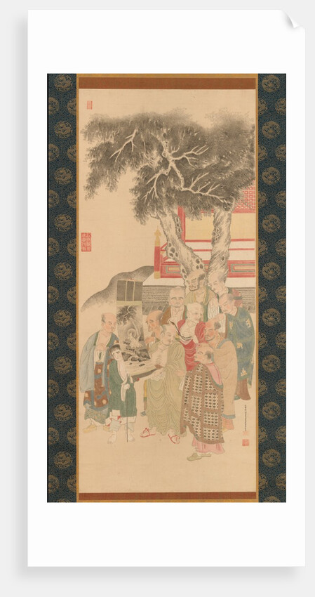 Ten Rakan Examining a Painting of White-Robed Kannon, 1792 by Kato Nobukiyo
