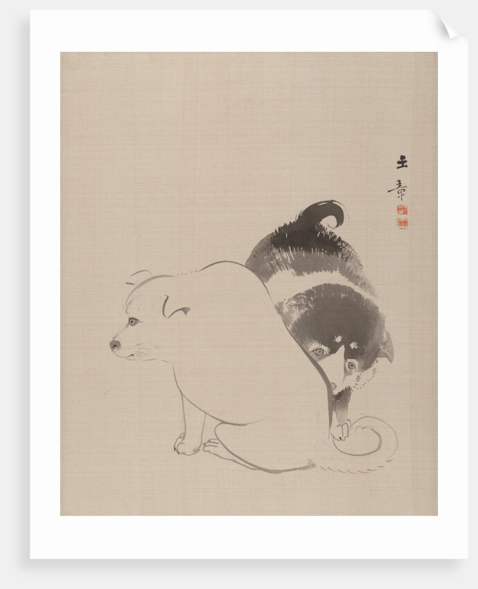 A Pair of Puppies, 1868 by Gyokusho Kawabata