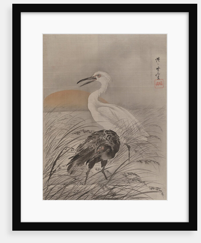 Cranes in Marsh, ca. 1887 by Kawanabe Kyosai