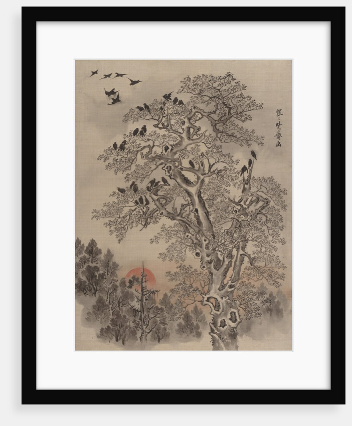 Flock of Crows at Dawn, ca. 1887 by Kawanabe Kyosai
