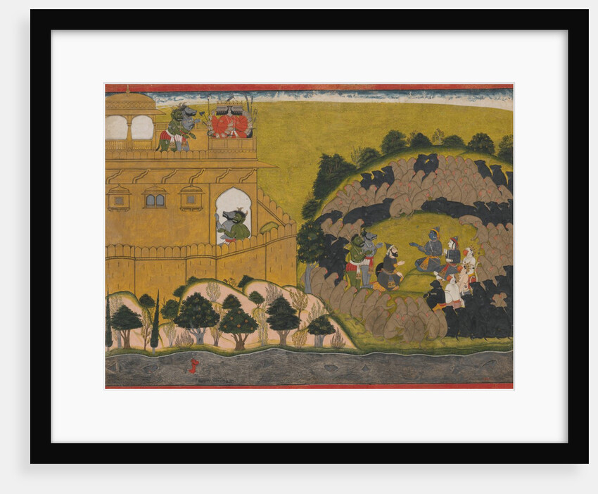 Rama Releases the Demon Spies Shuka and Sarana: Folio from the Siege of Lanka series , ca.1725 by Manaku