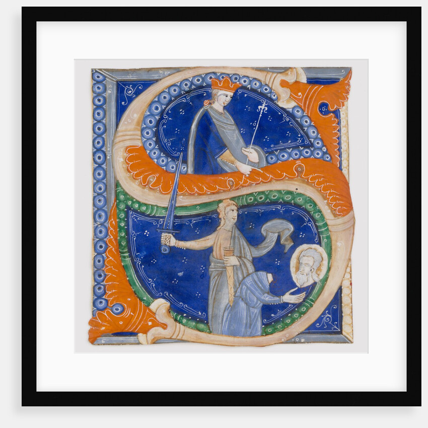 Manuscript Illumination with the Beheading of Saint Paul in an Initial S, from a Gradual, ca. 1278 by Master of Bagnacavallo