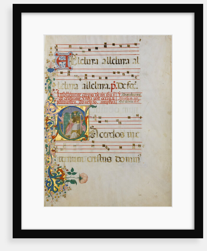Manuscript Leaf with the Celebration of a Mass in an Initial S…, second half 15th century by Master of the Riccardiana Lactantius