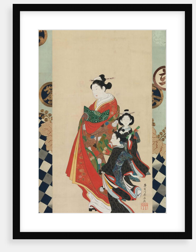 Courtesan and Attendants, late 18th century by Shunsho