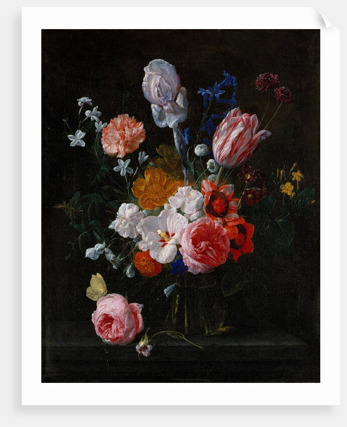 A Bouquet of Flowers in a Crystal Vase, 1662 by Nicolaes van Veerendael
