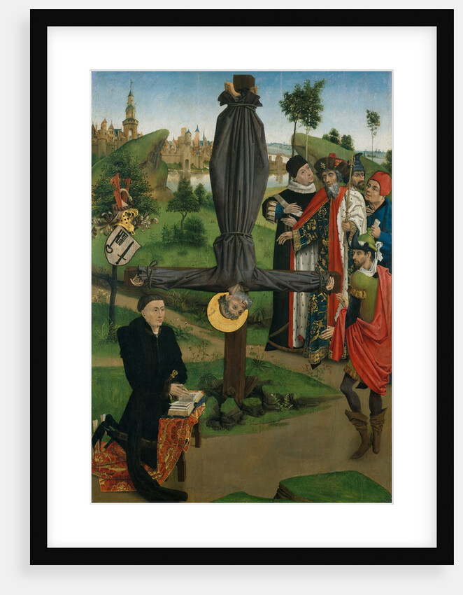 The Crucifixion of Saint Peter with a Donor; The Legend of Saint Anthony Abbot with a Donor.. by Northern French Painter