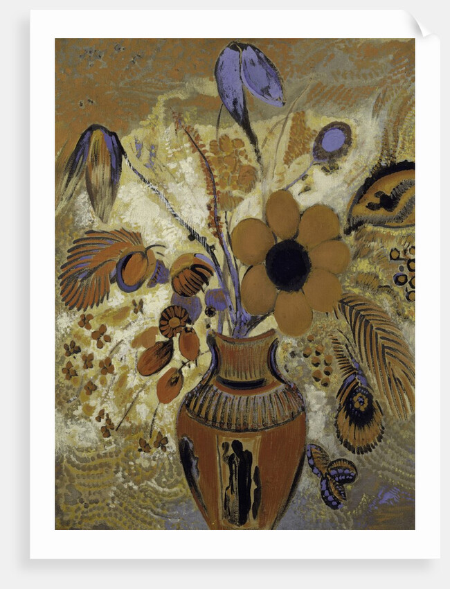 Etruscan Vase with Flowers, 1900-1910 by Odilon Redon