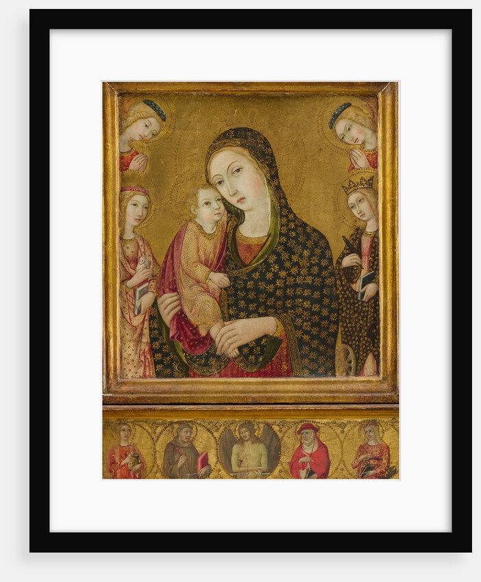 Madonna and child with the Dead Christ, Saints Agnes and Catherine of Alexandria…ca. 1470-80 by Sano di Pietro