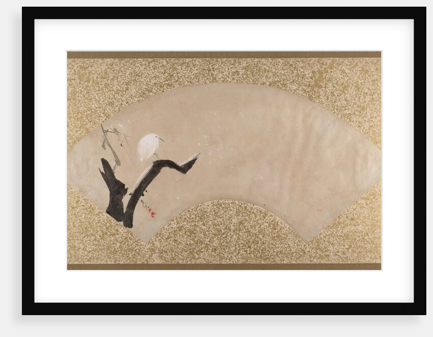 Egret on Tree Stump, late 19th century by Shibata Zeshin