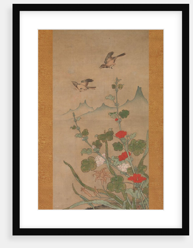Birds and Flowers of Summer and Autumn, mid-16th century by Shikibu Terutada
