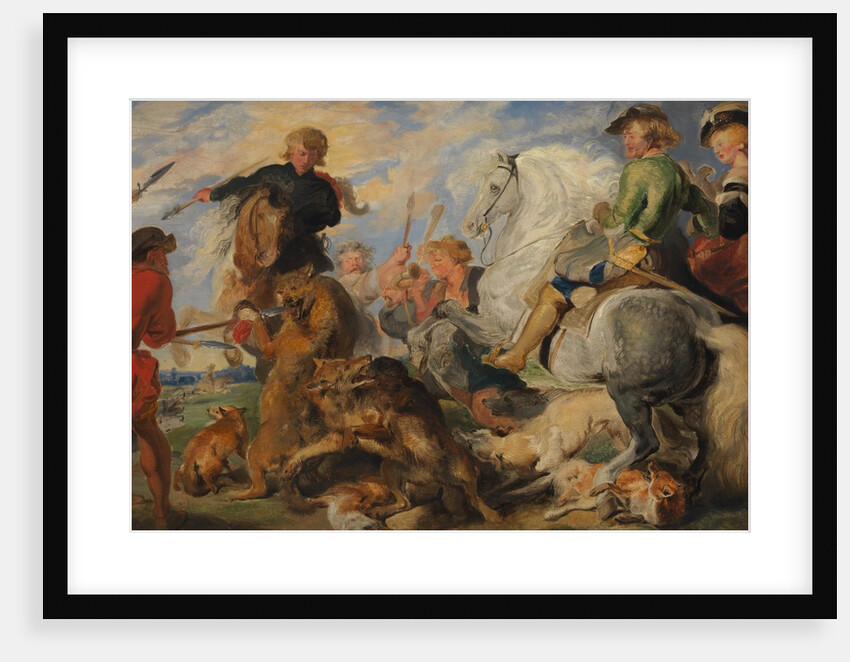 Copy after Rubens's 'Wolf and Fox Hunt', ca. 1824-26 by Edwin Henry Landseer