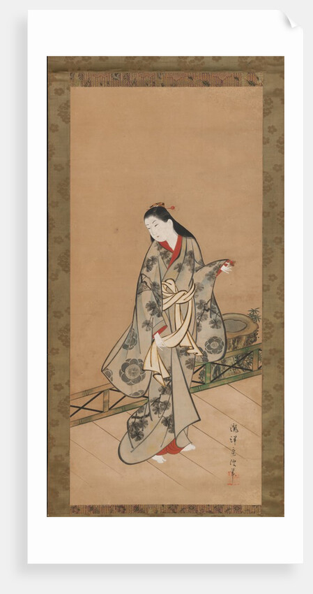 Woman on Veranda, ca. 1730 by Takizawa Shigenobu