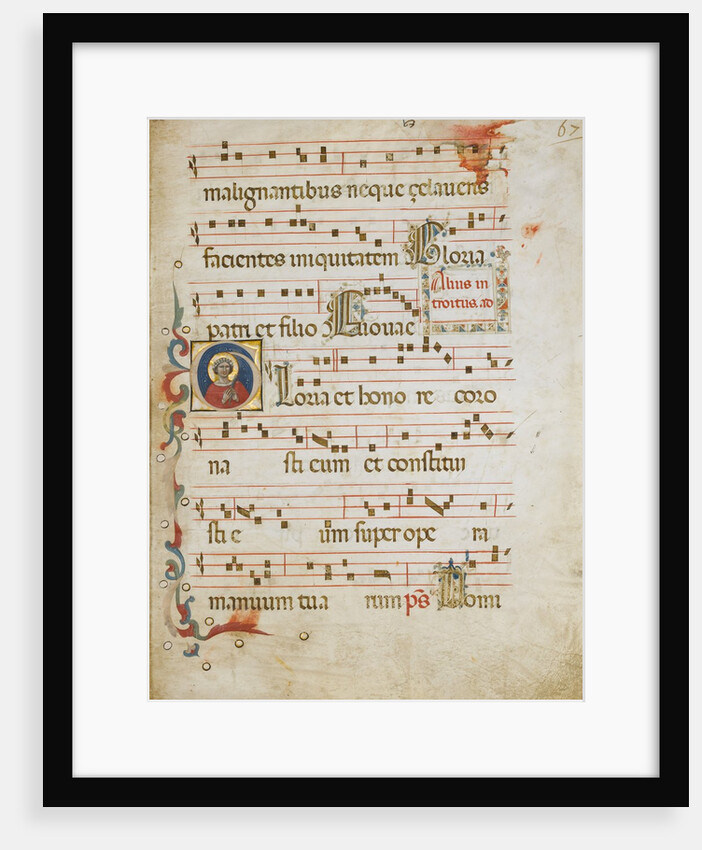 Manuscript Leaf with a female saint in an Initial G…, ca. 1330-40 by Illustratore