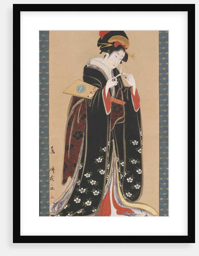 Woman with Battledore and Shuttlecock, 1815-20 by Torii Kiyotomo