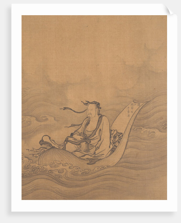 Sage Floating on Lotus Leaf by Unknown