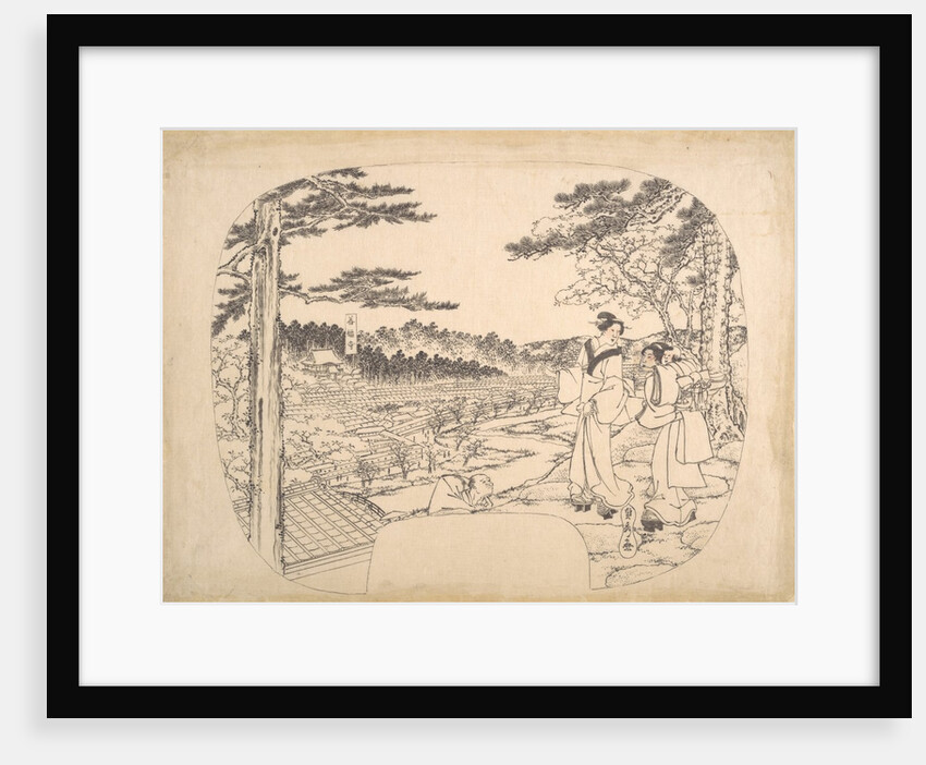 Two Women Admiring the Sights from a Vantage Point…the Zenpukuji Temple, 19th century by Sadahide Utagawa