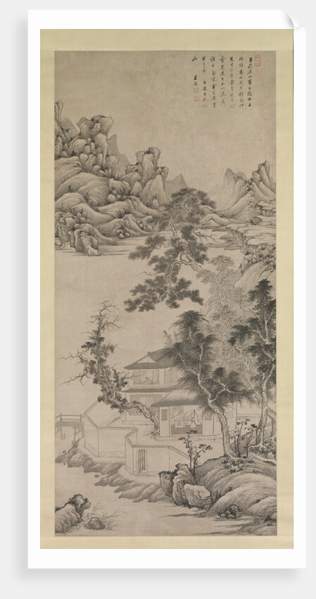 Lofty Scholar among Streams and Mountains, in the manner of Juran, late 17th century by Wang Jian