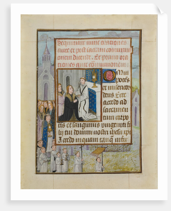 Manuscript Leaf with the Holy Communion, from a Book of Hours, ca. 1500 by Unknown
