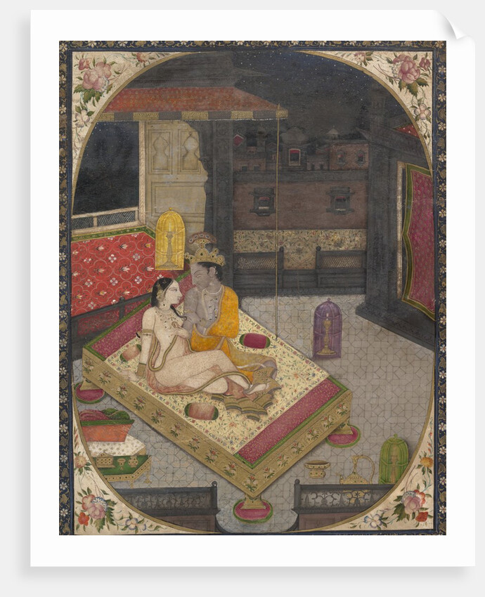 Radha and Krishna on a Bed at Night, ca. 1830 by Unknown