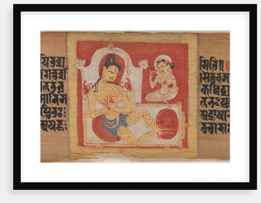 Enthroned Four-armed Bodhisattva, Leaf from…Pancavimsatisahasrika Prajnaparamita…, ca. 1090 by Unknown
