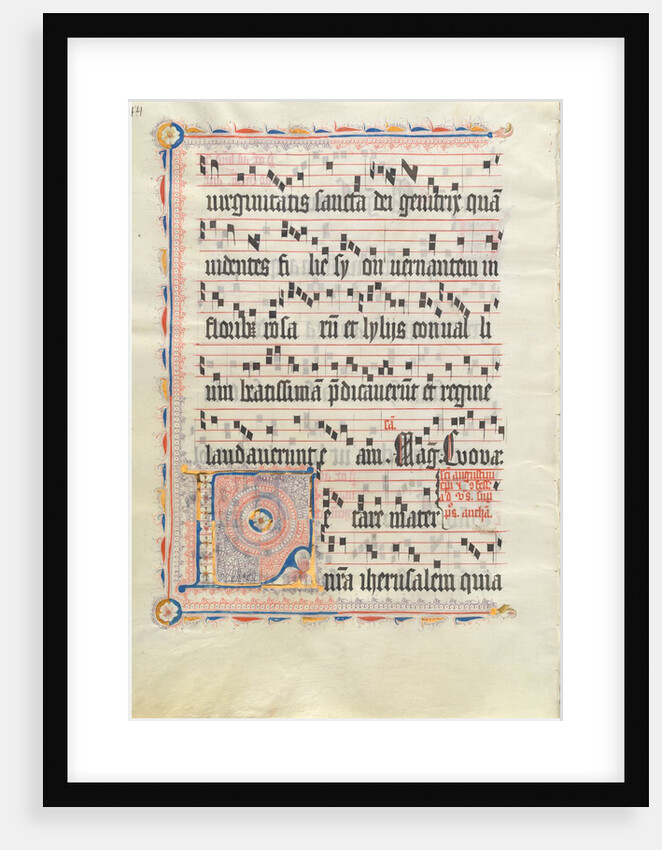 Manuscript Leaf with Initial L, from an Antiphonary, second quarter 15th century by Unknown