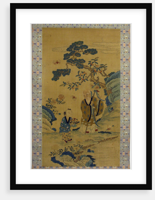 God of Longevity and boy, 19th century by Unknown