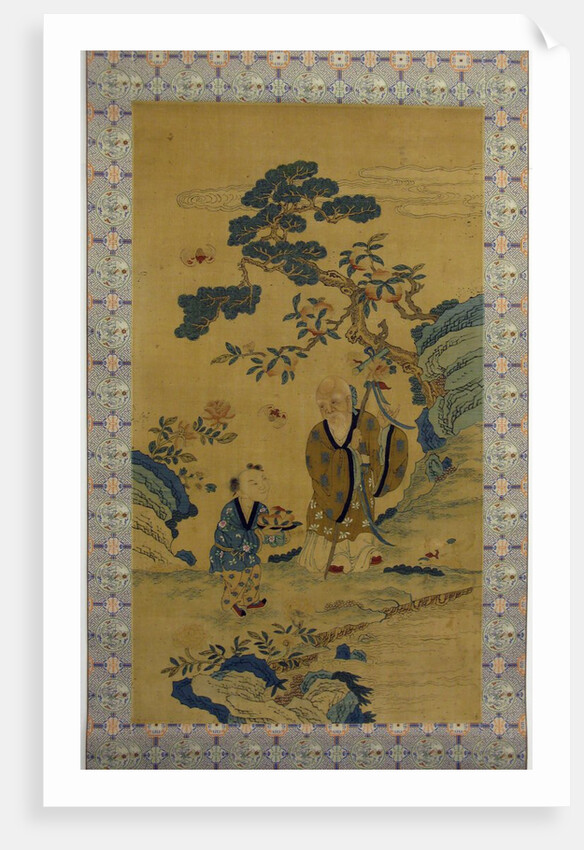 God of Longevity and boy, 19th century by Unknown