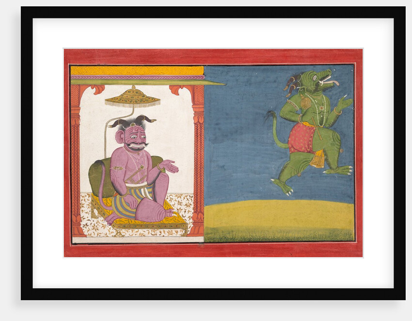 The Demon Hiranyaksha Departs the Demon Palace… from a Bhagavata Purana Series, ca. 1740 by Unknown