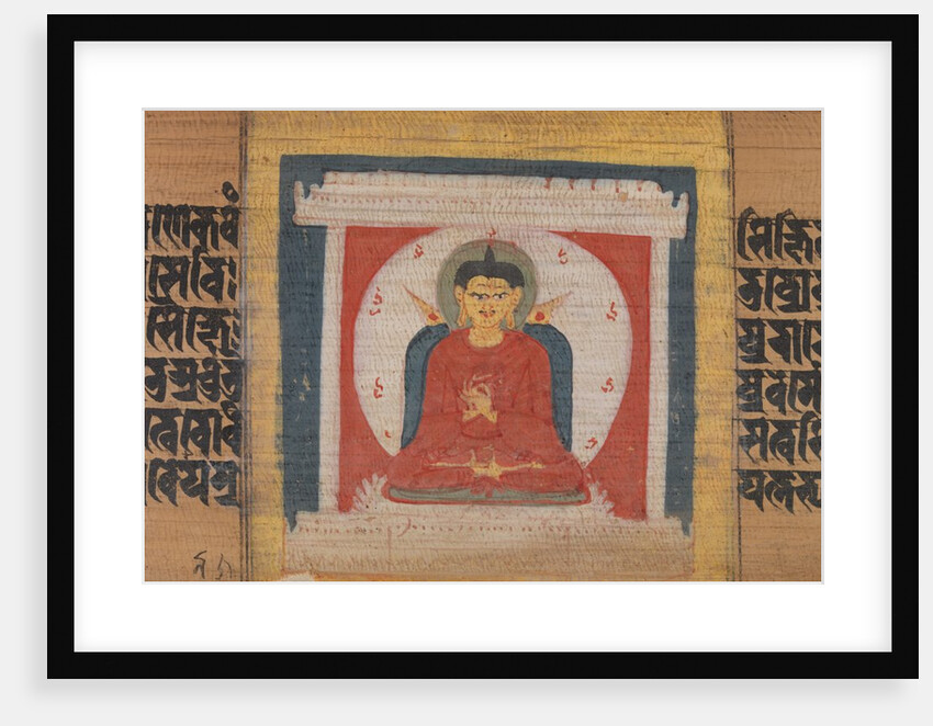 Buddha Enthroned in a Shrine, Leaf from…Pancavimsatisahasrika Prajnaparamita…, ca. 1090 by Unknown