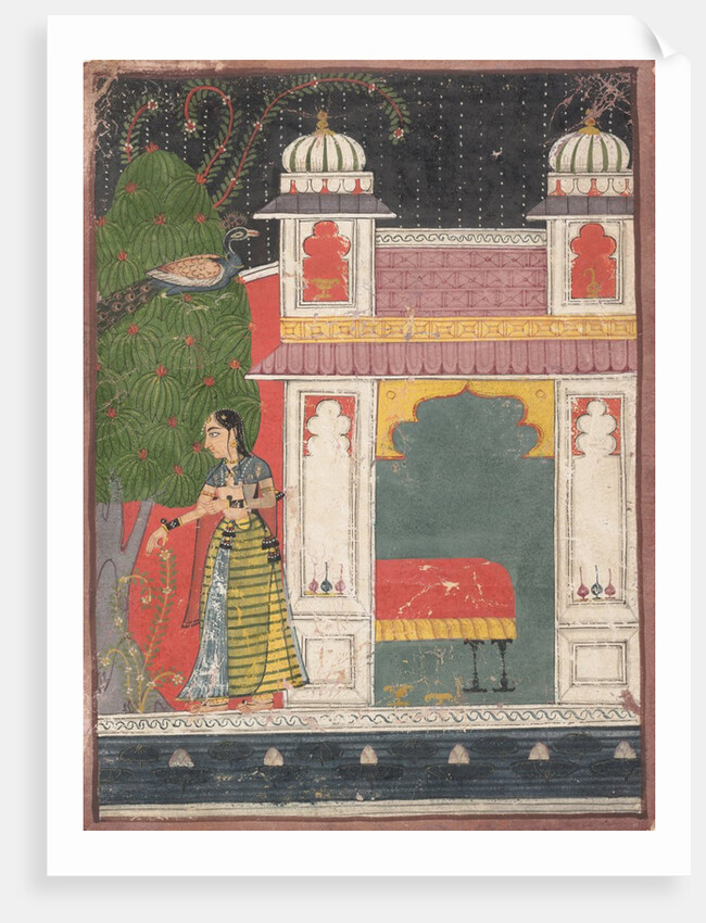 A Heroine Plucking a Flower: Page from a Dispersed Nayikabheda, ca. 1660-80 by Unknown