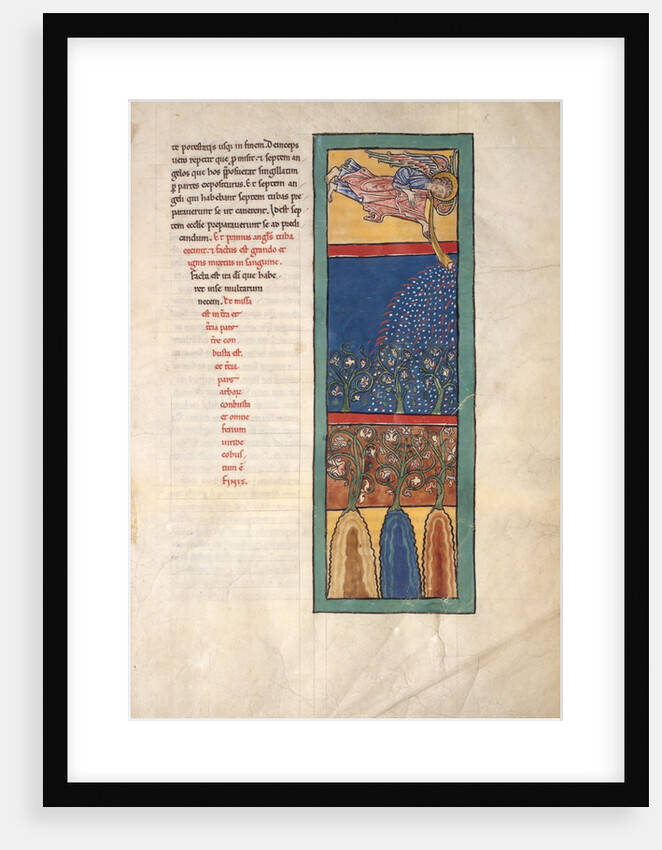 Leaf from a Beatus Manuscript: the First Angel Sounds the Trumpet…, ca. 1180 by Unknown